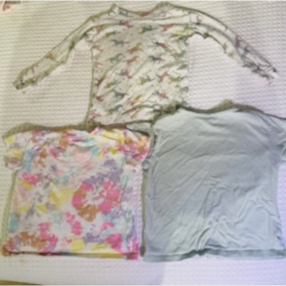 Zara Multicolor Dinosaur and Tie-Dye Long Sleeve Shirt Trio